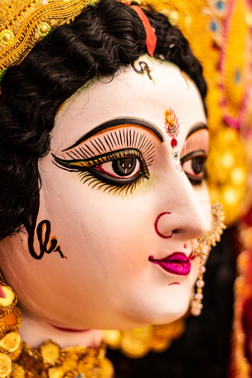 Close-up Photo of a Hindu God