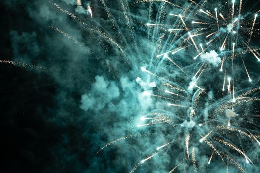 Captivating fireworks exploding in a vivid night sky, showcasing celebration and joy.