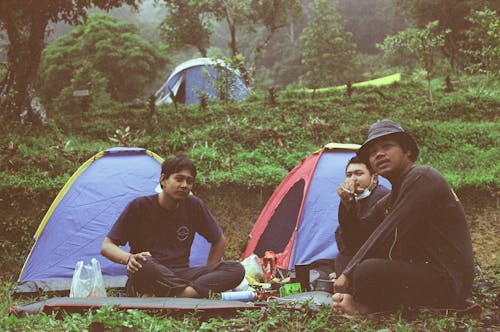 Friends Camping in Wilderness