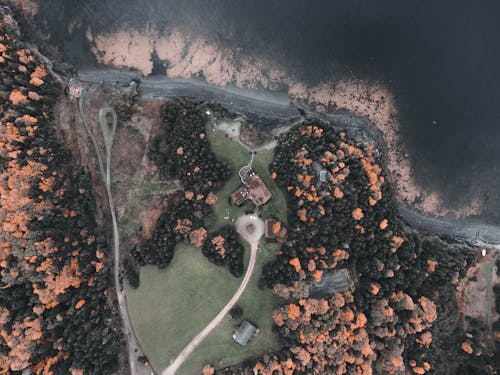 Ilmainen kuvapankkikuva tunnisteilla drooni, ilmakuva, järvenranta