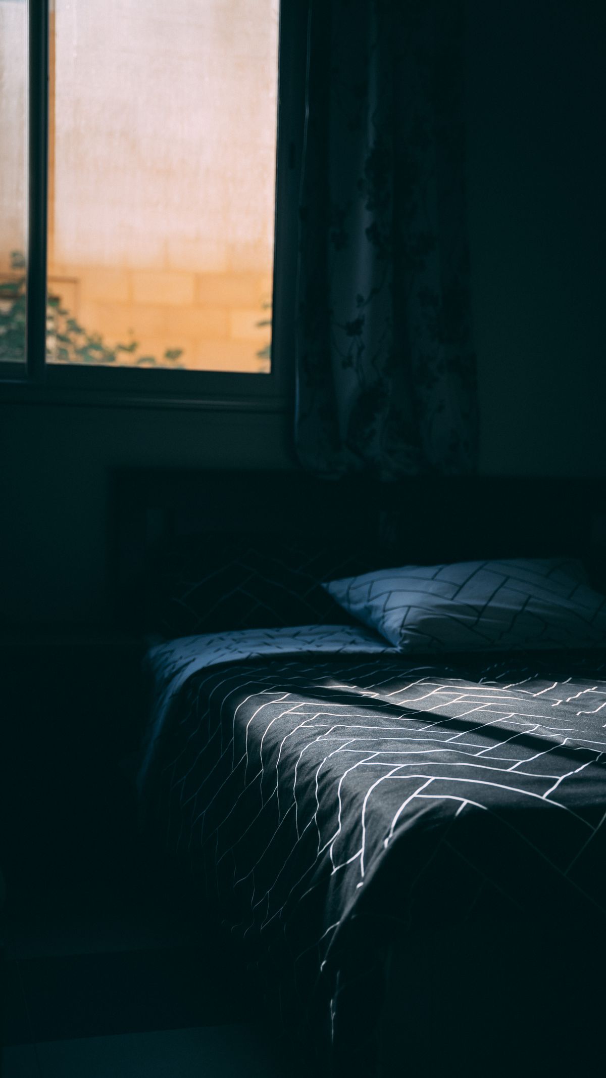 Moody bedroom inspo ideas with dark colors and dramatic window light