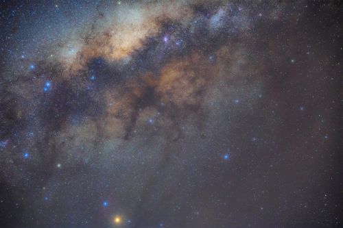 Free Captivating image of the Milky Way Galaxy illuminating the night sky with vibrant stars and cosmic clouds. Stock Photo