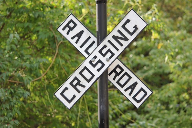 Railroad Sign On A Pole