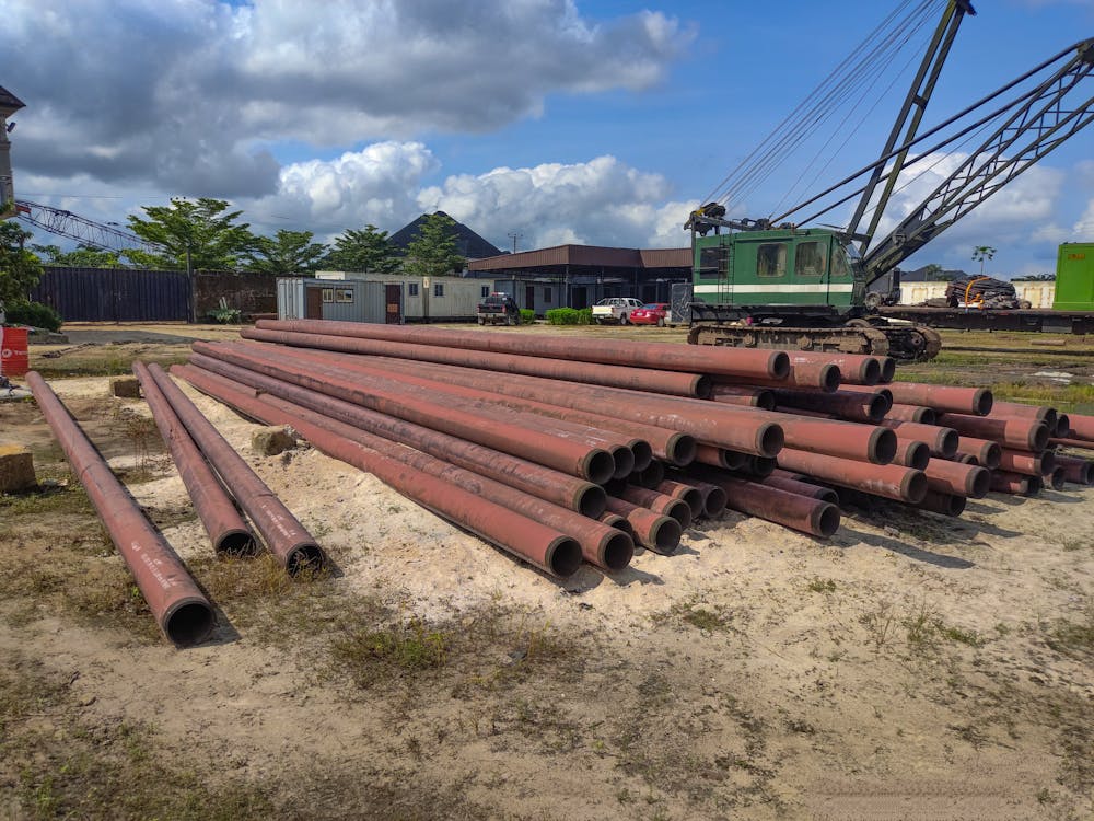 Rusty Metal Pipes on the Ground