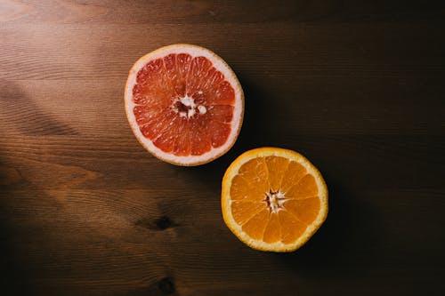 Two Sliced Citrus Fruits