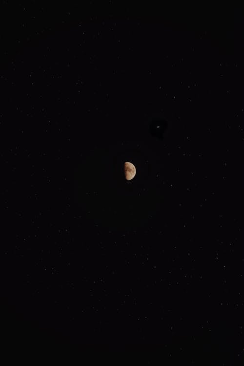 半月, 垂直ショット, 夜空の無料の写真素材