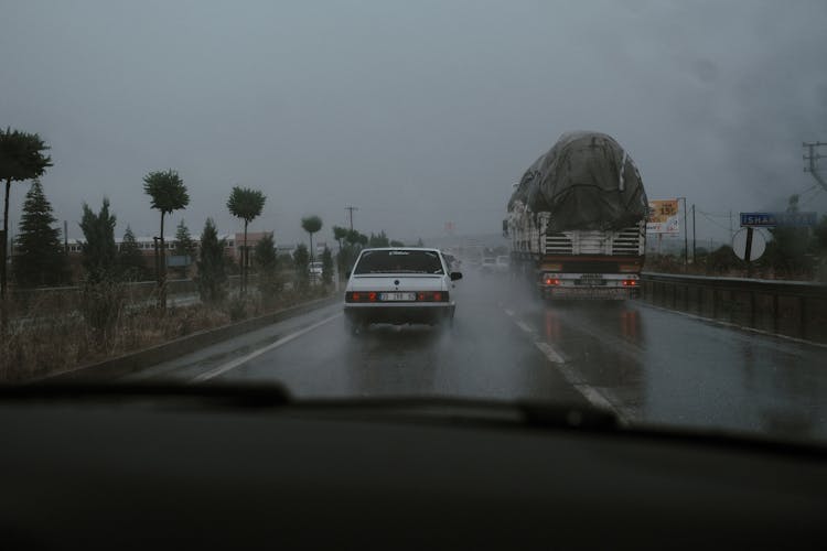 Cars On A Wet Road 