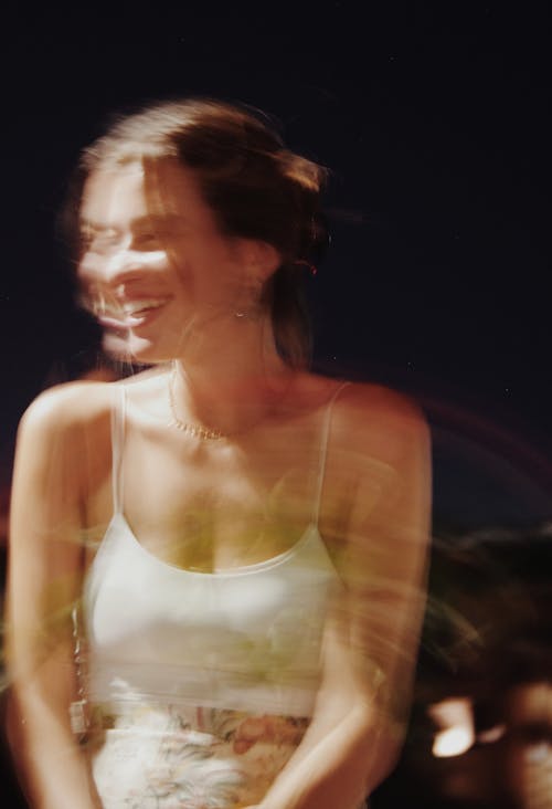 Free Long Exposure of Smiling Woman  Stock Photo