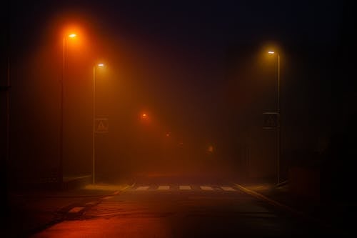 Free Road and Street Lights at Night Stock Photo