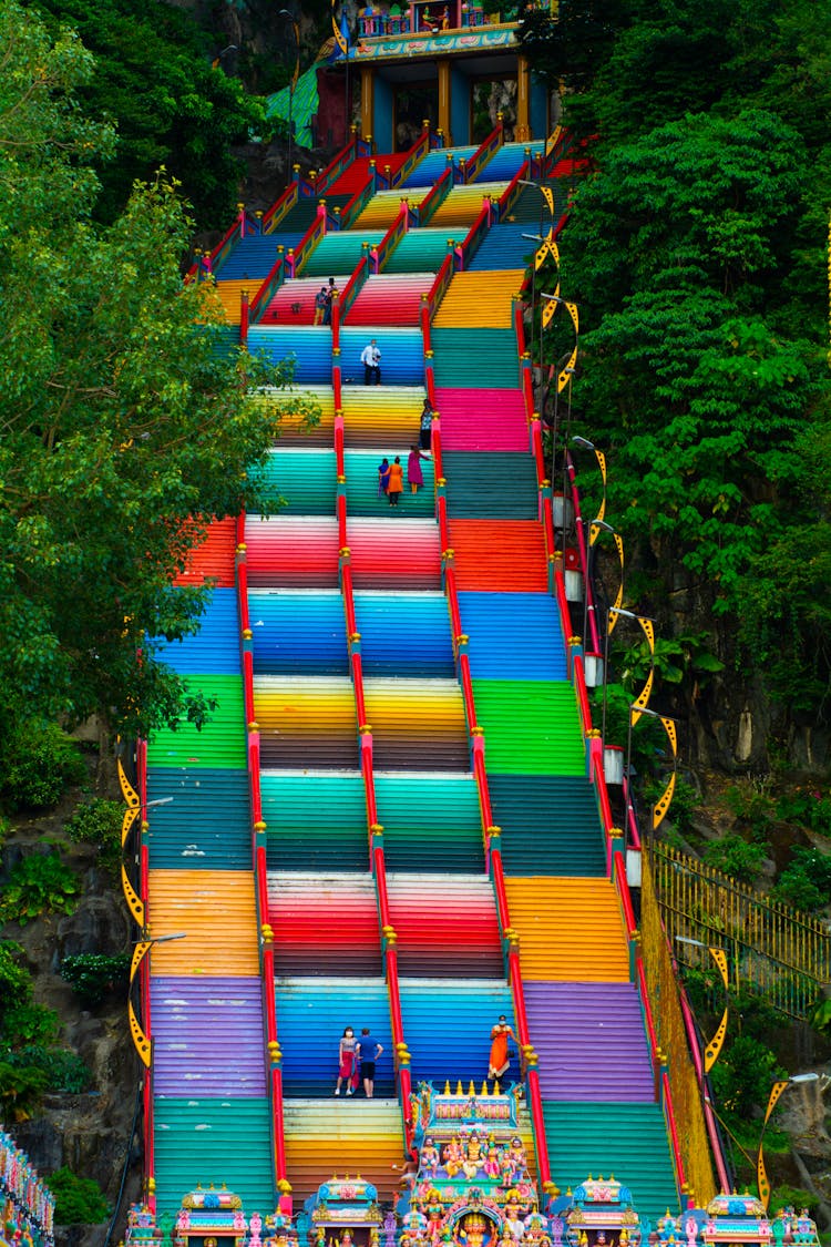 Colorful Stairs Of Batu Caves  