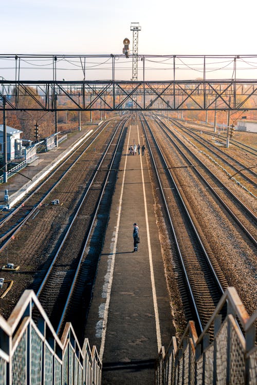 Imagine de stoc gratuită din balustradă, cale ferată, cer senin