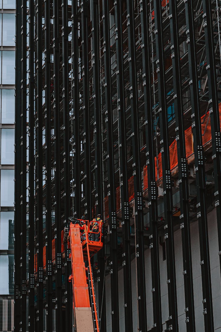 Construction Works On Building In City