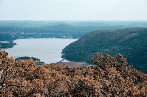 ドローン撮影, 山, 湖の無料の写真素材