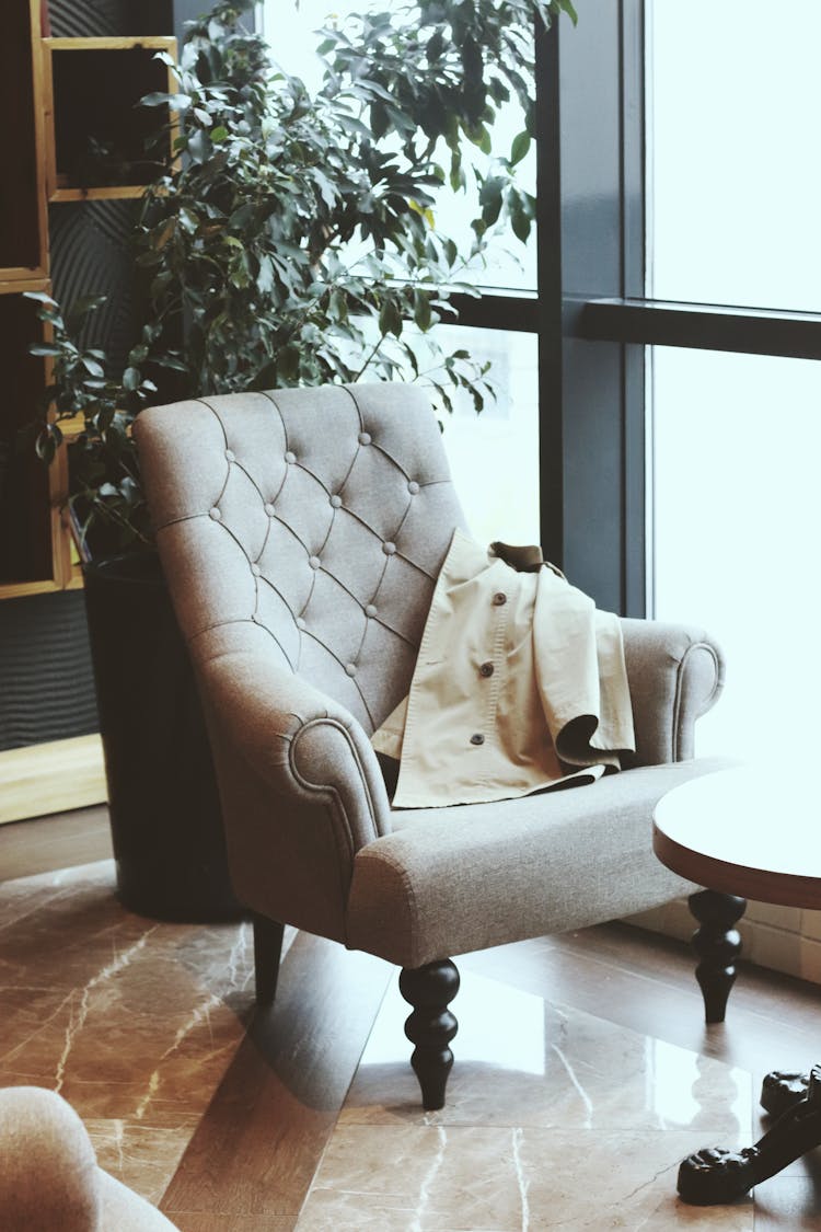 An Armchair On Marbre Floor 