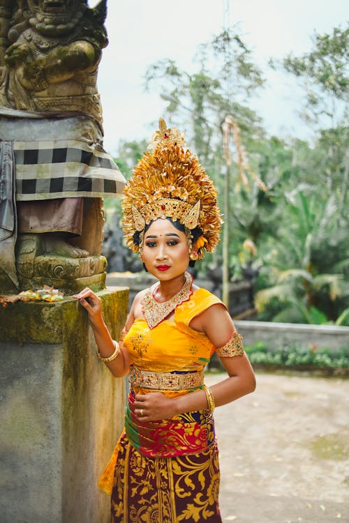 Portrait of Woman in Traditional Cambodian Clothing