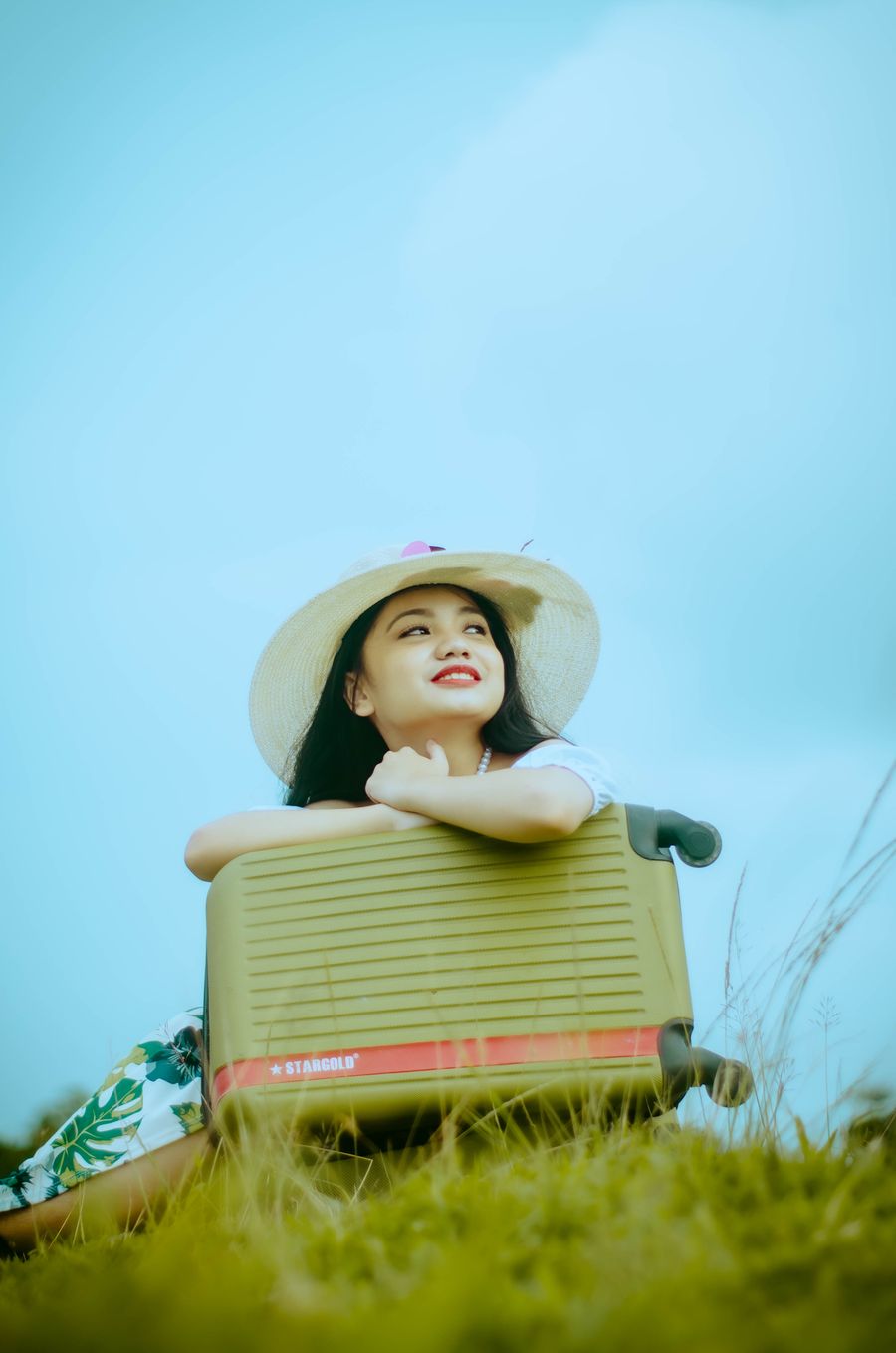 Vali xanh du lịch