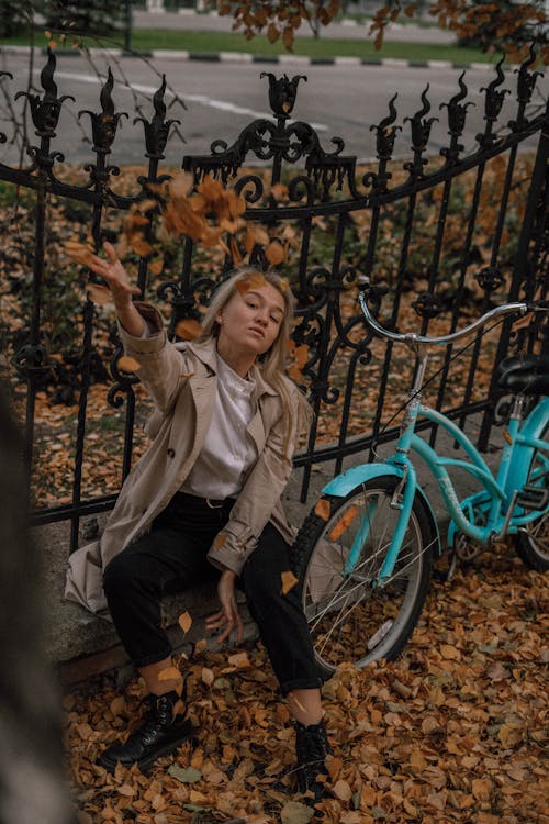 Gratuit Photos gratuites de automne, barrière, bicyclette Photos