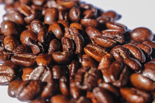 Fotografia In Primo Piano Di Chicchi Di Caffè Tostati