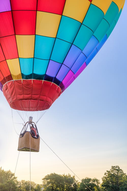 Blue Red and Yellow Hot Air Balloon