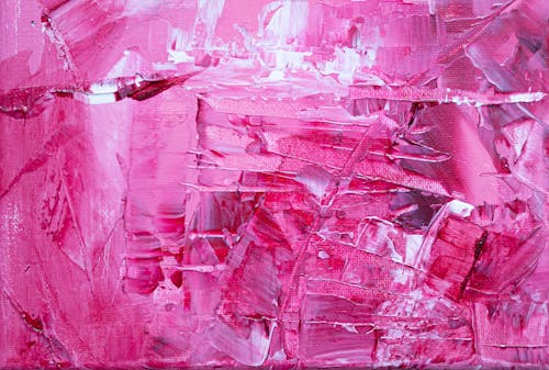 Pink Abstract Painting on Canvas
