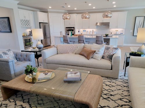 Coffee Table in Living Room with Kitchenette