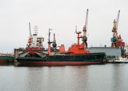 View of Ship Docking at Reloading Wharf