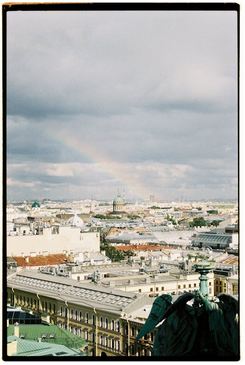 Rainbow over City