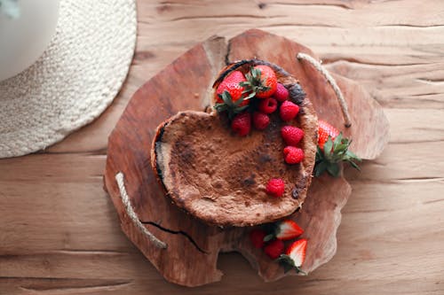 Freshly Baked Cake on Wooden Board