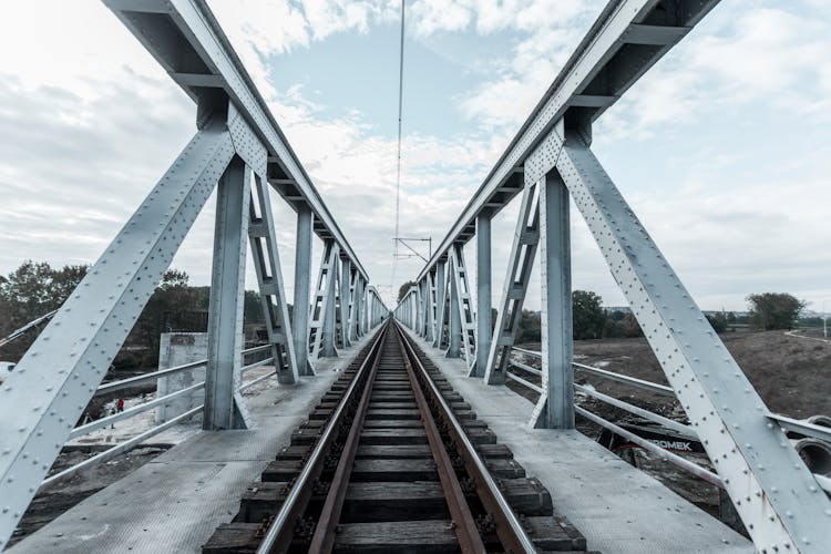 Railway Track On A Bridge