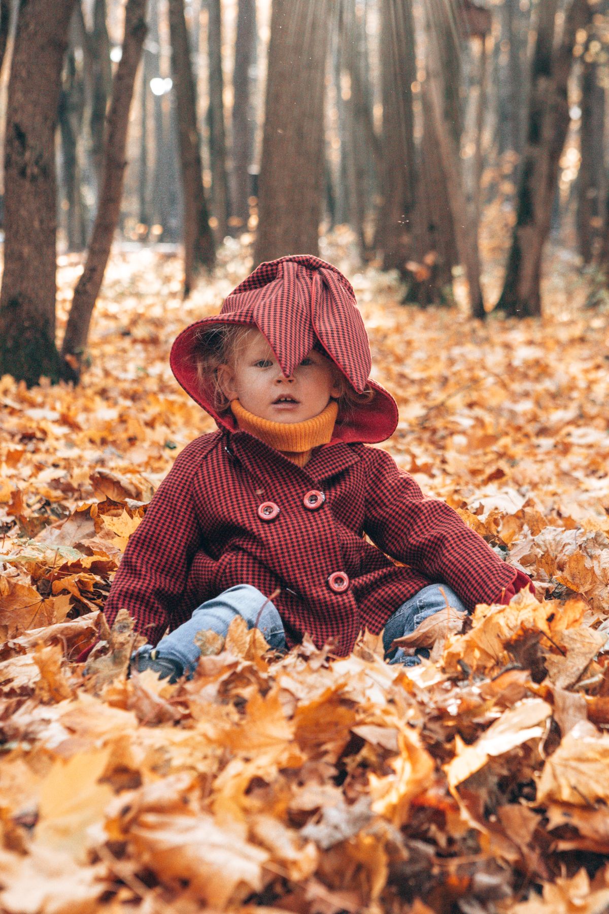 Child exploring nature barefoot outdoors