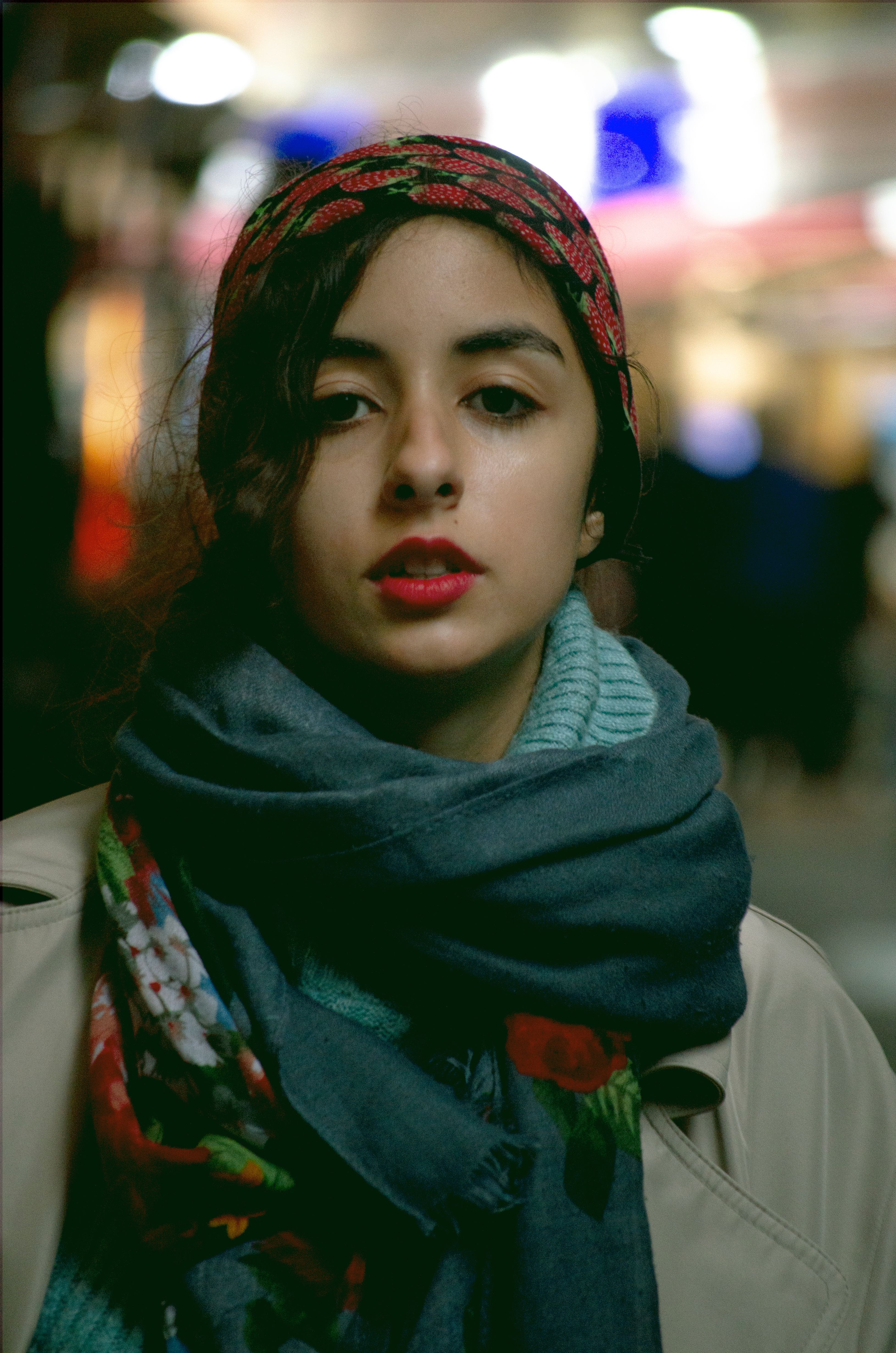 Close Up Photo of a Woman with Scarf Around her Neck · Free Stock Photo