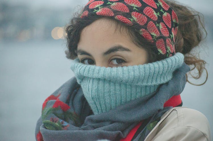 Woman Covered With Scarf