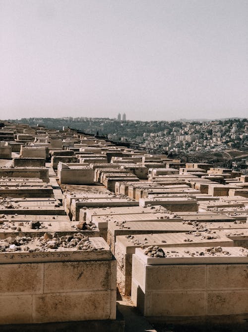 Jewish Cemetery with Urban Skyline