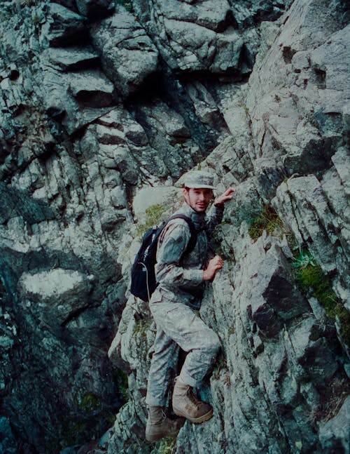 Free A Man Rock Climbing Stock Photo