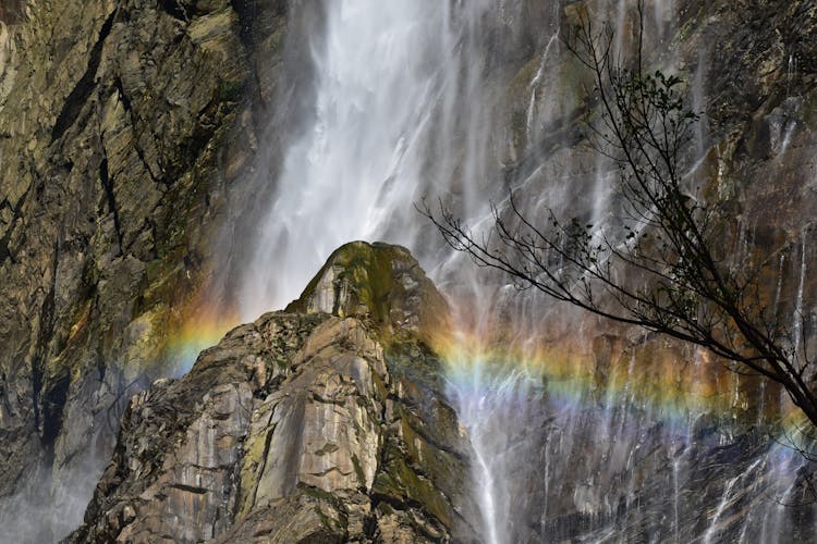 Rainbow Near The Waterfall 