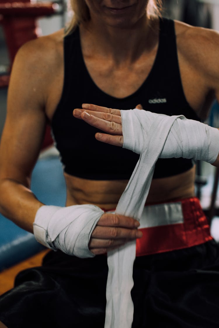 A Boxer Wrapping Their Hand