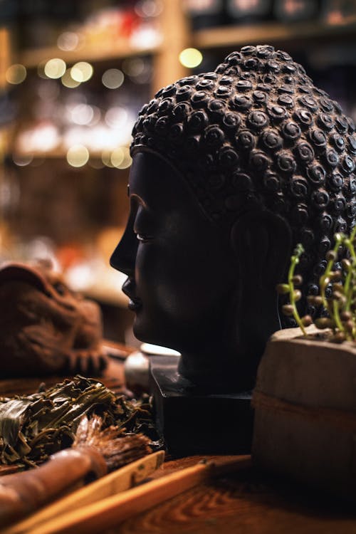 Close-up View of Buddha Statue