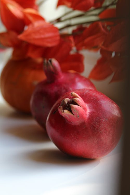 A Close-Up Shot of Pomegranates