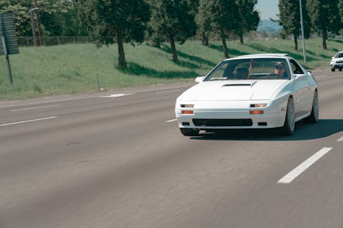 A White Car on the Road