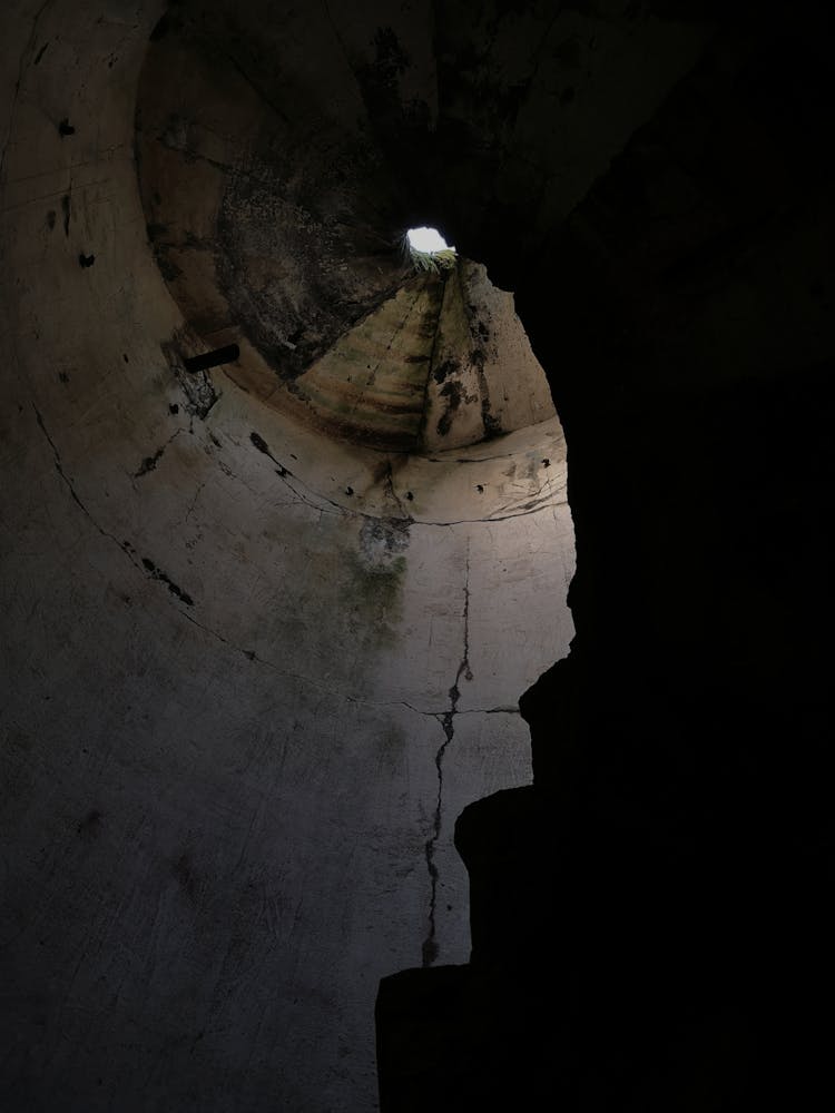 Hole In Ceiling Of Abandoned Basement