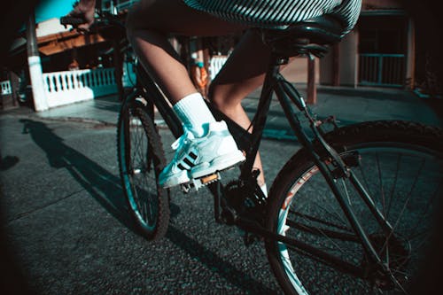 Free A Person Riding a Bicycle Stock Photo