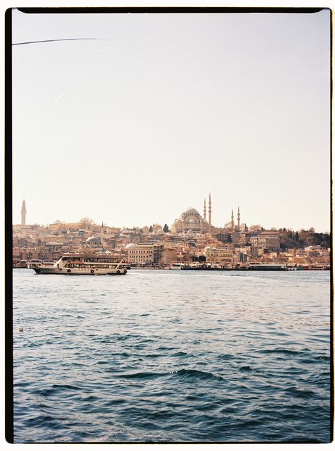Stunning view of Hagia Sophia across the Bosphorus in Istanbul, Turkey. Perfect travel destination.