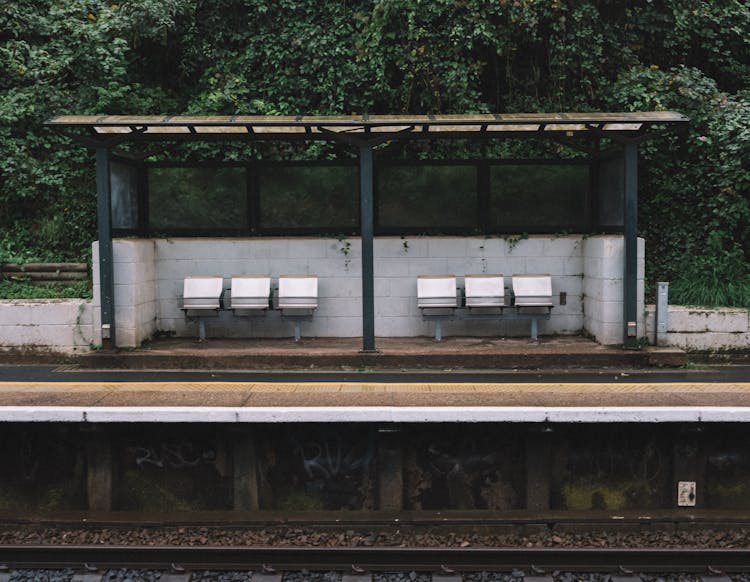 Railroad Station With Empty Seats