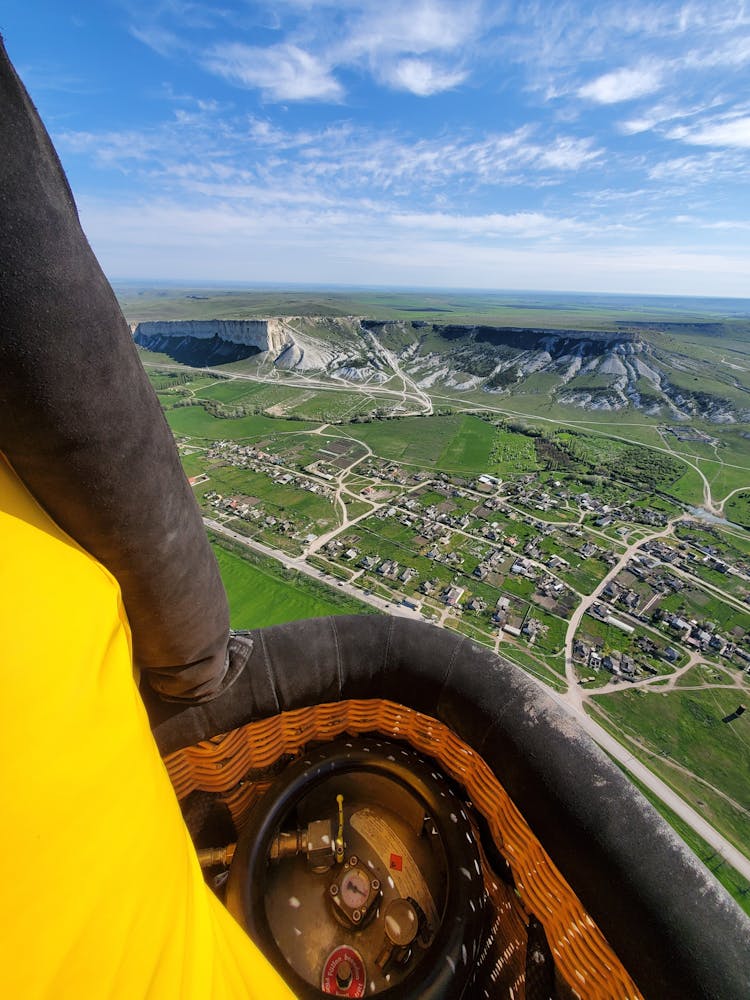 View On Town From Balloon