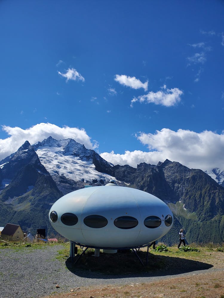 A Futuristic Hotel In Mountains