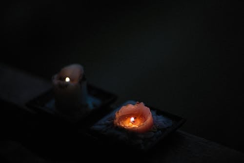 Free Close-Up Photograph of a Lit Candle Stock Photo