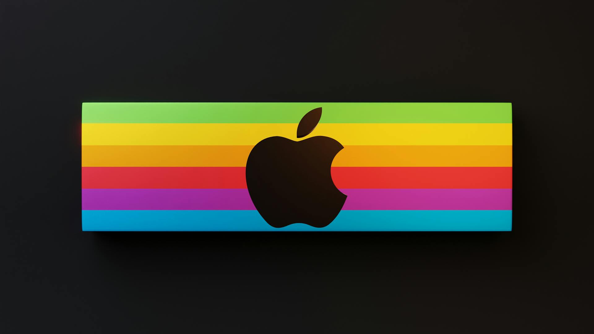 Apple Brand Logo in Rainbow Stripes