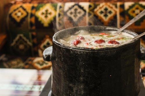 Steaming Soup in a Clay Pot