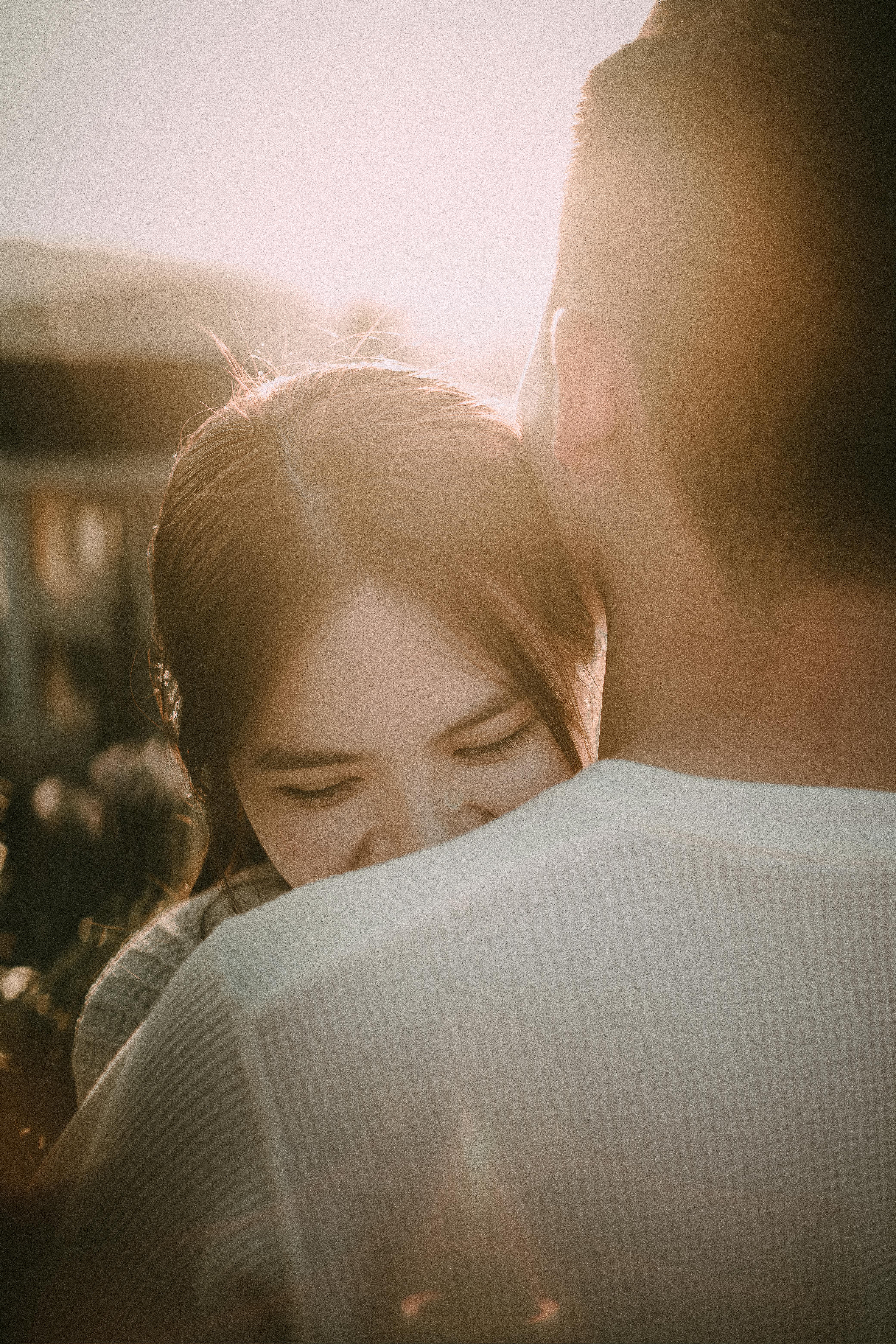 Free A Romantic Couple Hugging Stock Photo