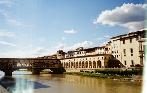 Clear Sky over River in City